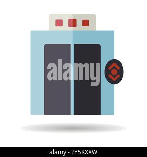 Elevator, lift flat vector isolated icon. Graph symbol for travel and tourism web site and apps design, logo, app, UI Stock Vector