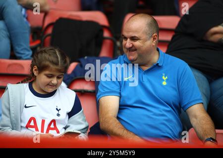 London, UK. 22nd Sep, 2024. London, England, September 22nd 2024: Tottenham Hotspur fans during the Womens Super League game between Tottenham Hotspur and Crystal Palace at Brisbane Road in London, England (Alexander Canillas/SPP) Credit: SPP Sport Press Photo. /Alamy Live News Stock Photo