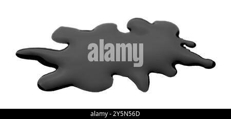 Blot of black printer ink isolated on white Stock Photo