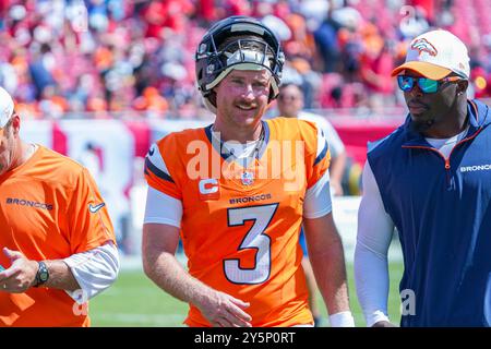 Tampa Bay, Florida, USA, September 22, 2024, Denver Broncos player Wil Lutz #3 at Raymond James Stadium. (Photo Credit: Marty Jean-Louis/Alamy Live News Stock Photo