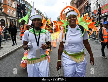 LONDON, ENGLAND: 22nd September 2024: Hackney Carnival 2024 street parade will be the highlight of the day and feature eye-catching costumes, soul-stirring music and a spectacle of talents from 24 parade groups in Hackney, London, UK.. (Photo by 李世惠/See Li/Picture Capital) Stock Photo