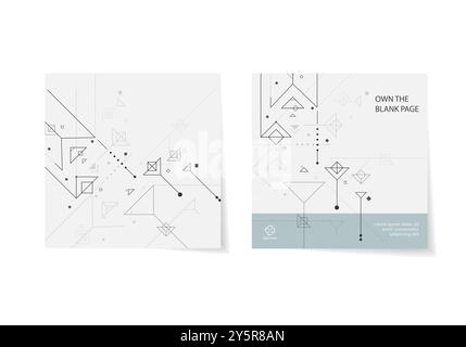 Digital technology futuristic design. Vector pattern on white background. Network communication. Big data lines Stock Vector