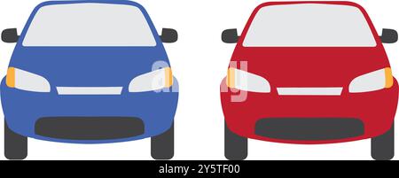 Car front view vector flat icon. Car parking front design shape icon. Stock Vector
