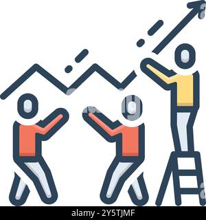 Icon for teamwork, finance Stock Vector