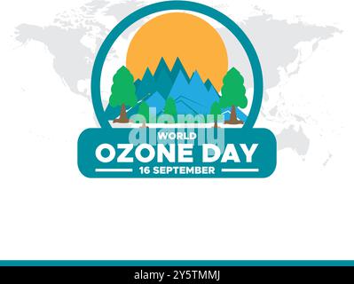 World Ozone Day, 16 September, Ozone day post, poster, ads, banner design, stock illustration, editable template, World Ozone Day social media DESIGN. Stock Vector