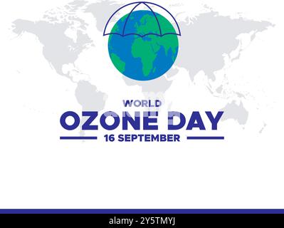 World Ozone Day, 16 September, Ozone day post, poster, ads, banner design, stock illustration, editable template, World Ozone Day social media DESIGN. Stock Vector