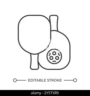 Pickleball paddles linear icon Stock Vector