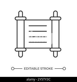 Scroll linear icon Stock Vector