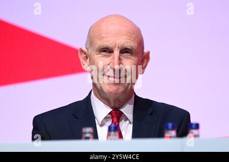 Liverpool, UK. 22 September 2024. Defence secretary John Healey  at the Labour Party Conference in Liverpool. Photo credit should read: Matt Crossick/Empics/Alamy Live News Stock Photo