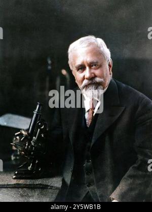 Albert Calmette (1863-1933), French physician, bacteriologist and immunologist  circa 1925 - Later coloring. Digitally colourized image Stock Photo