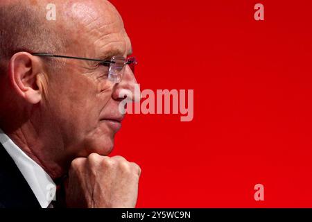 Defence Secretary John Healey during the Labour Party Conference at the ACC Liverpool. Picture date: Monday September 23, 2024. Stock Photo