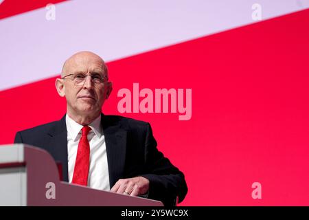 Defence Secretary John Healey during the Labour Party Conference at the ACC Liverpool. Picture date: Monday September 23, 2024. Stock Photo