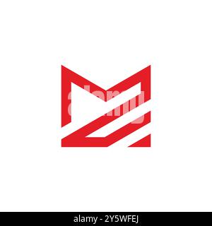 letter mc stripes red simple logo vector Stock Vector