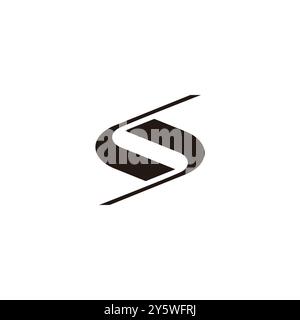 letter ls simple linked ribbon shape logo vector Stock Vector
