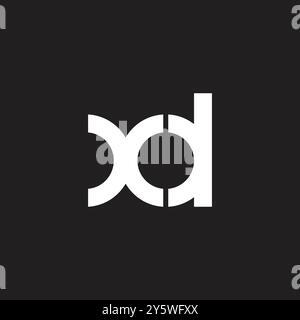 letter xd simple geometric circles logo vector Stock Vector