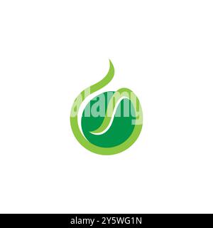 letter g green seed sprout simple logo vector Stock Vector
