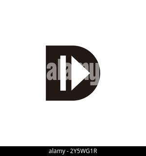 letter d next arrow symbol logo vector Stock Vector