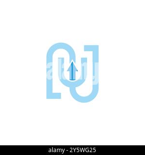 letter un arrow up simple geometric linear logo vector Stock Vector