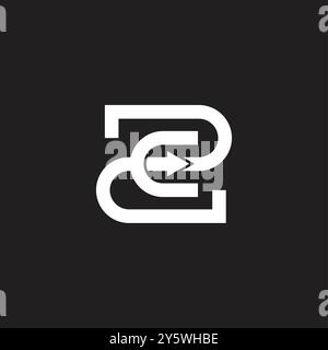 letter zc motion arrows simple geometric logo vector Stock Vector