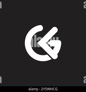 letter gk arrow linked circle simple logo vector Stock Vector