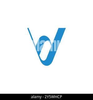 letter vd simple curves emblem geometric logo vector Stock Vector