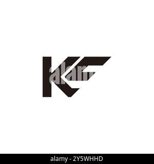 letter kc simple stripes geometric logo vector Stock Vector