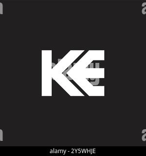 letter ke simple stripes geometric logo vector Stock Vector