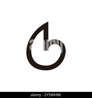 letter b abstract doodle simple emblem lowercase logo vector Stock Vector