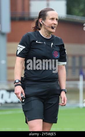 London, UK. 22nd Sep, 2024. LONDON, ENGLAND - Referee Amy Fearnsduring Barclays FA Women's Super League soccer match between Tottenham Hotspur Women and Crystal PalaceWomen at The Breyer Group Stadium, Leyton on 22nd September, 2024 in London, England. Credit: Action Foto Sport/Alamy Live News Stock Photo