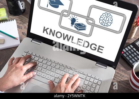 Knowledge concept shown on a laptop screen Stock Photo