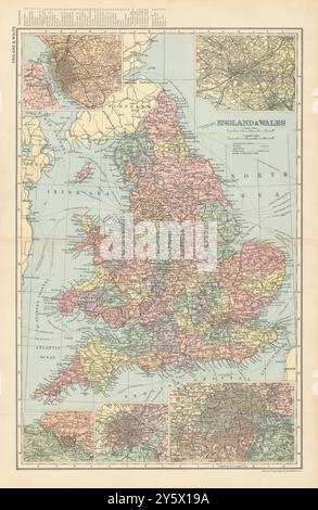 WALES antique index map by GW BACON 1885 old vintage plan chart Stock ...