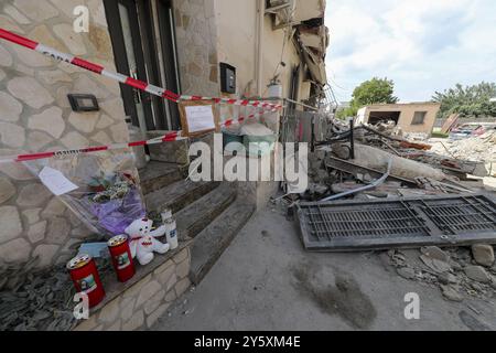 The site of a building collapse in Saviano, in the district of Naples ...