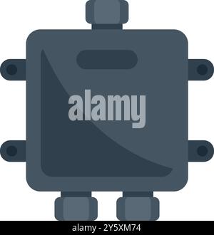 Splitter box is connecting and distributing signal with cable connectors on white background Stock Vector