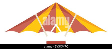 Simple vector illustration of a hang glider with a striped pattern, isolated on a white background Stock Vector