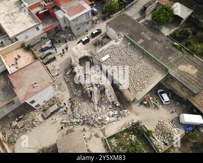 The site of a building collapse in Saviano, in the district of Naples ...