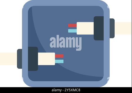Distribution box connecting fiber optic cables providing high speed internet Stock Vector