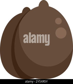 Two whole kiwi fruit isolated on white background Stock Vector