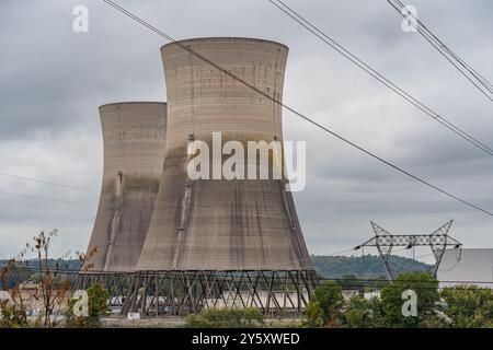 Middletown, Pa – September 21, 2024: Three Mile Island Nuclear Plant, located in Pennsylvania, is known for a partial meltdown in 1979 Stock Photo