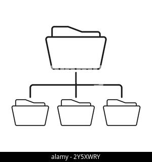 Folder hierarchy icon. File management symbol. Organization chart. Vector graphic. Stock Vector