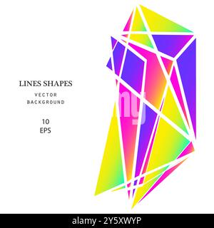 Modern neon abstract shapes isolated on white background vector illustration. Minimal futuristic trendy graphic design with space for your text image Stock Vector