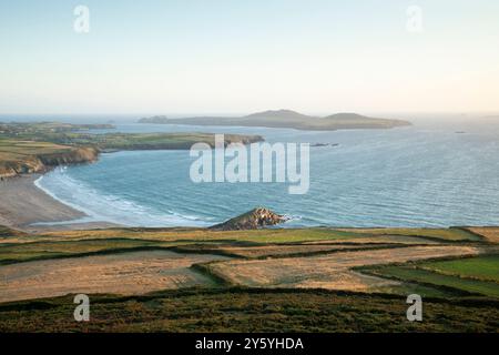 Whitesands bay and Ramsey Island. Pembrokeshire Coast National Park. Wales, UK. Stock Photo