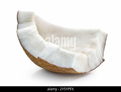piece of fresh ripe coconut isolated on white background Stock Photo