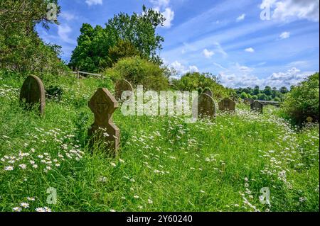Boughton Monchelsea village, Kent, UK. Churchyard of St Peter's Church Stock Photo