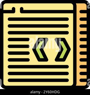 Web development icon showing code programming with arrows and lines Stock Vector