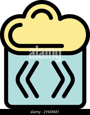 Database symbol with a cloud on top is representing cloud computing Stock Vector