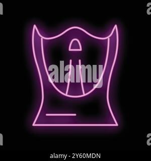 Glowing neon sign depicting a champion cup, perfect for sports bars, competitions, and victory celebrations Stock Vector