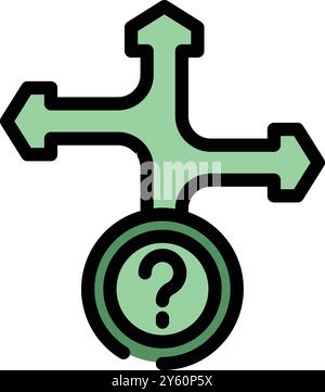 Point Left Question Mark Arrows pointing to question mark icon. Version with outward and inward ...