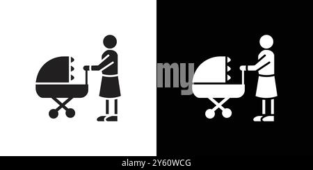 Babysitter icon vector logo set collection or bundle pack group Stock Vector