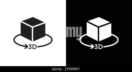3D icon vector logo set collection or bundle pack group Stock Vector