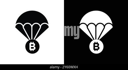 Bitcoin airdrop icon vector logo set collection or bundle pack group Stock Vector